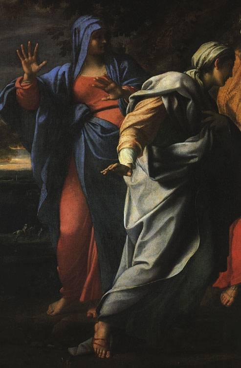 CARRACCI, Annibale Holy Women at the Tomb of Christ (detail) fg France oil painting art